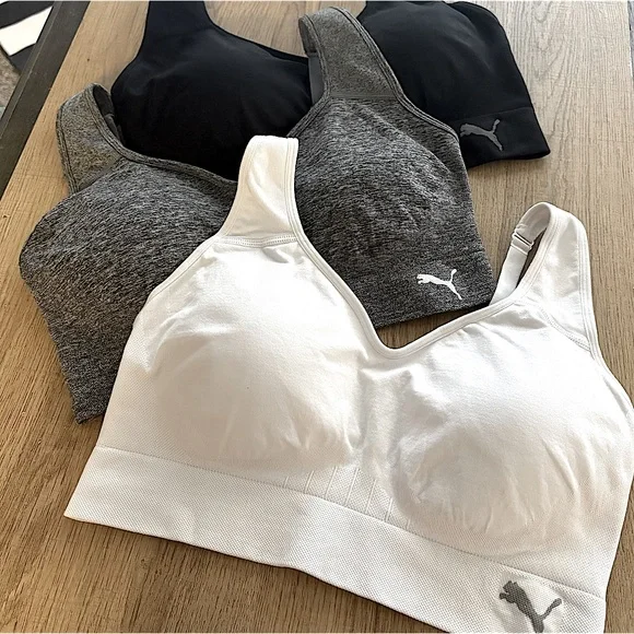 PUMA | Performance 3 Pack Seamless Sports Bra - Picture 4 of 14